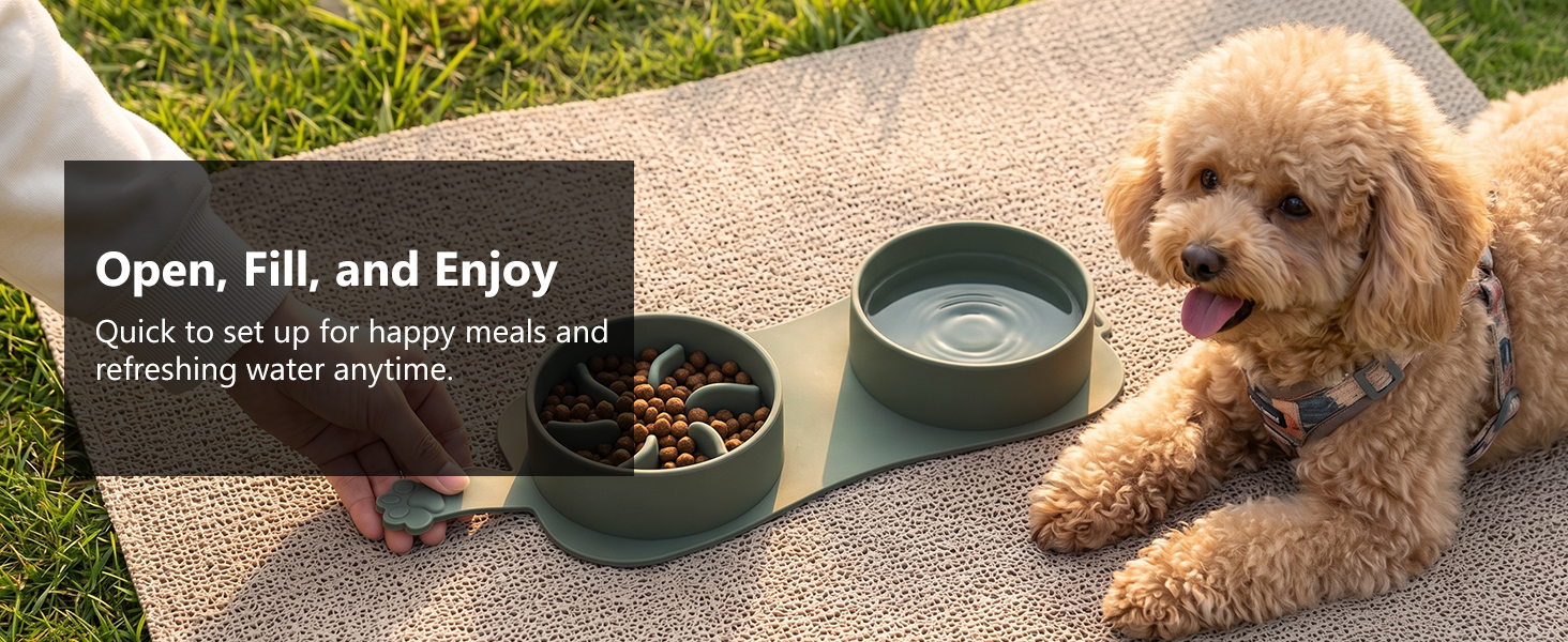 Pegifix Portable Double Bowl for Small Dogs and Cats