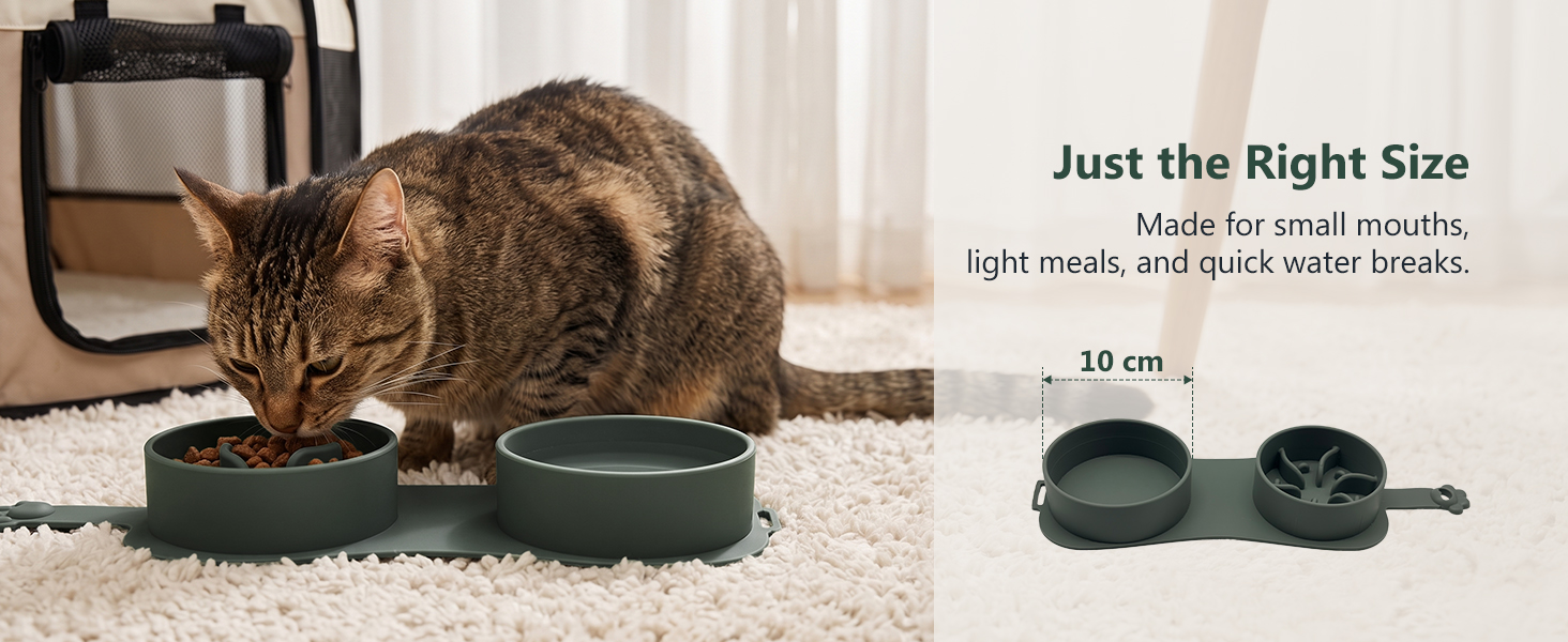 Pegifix Portable Double Bowl for Small Dogs and Cats