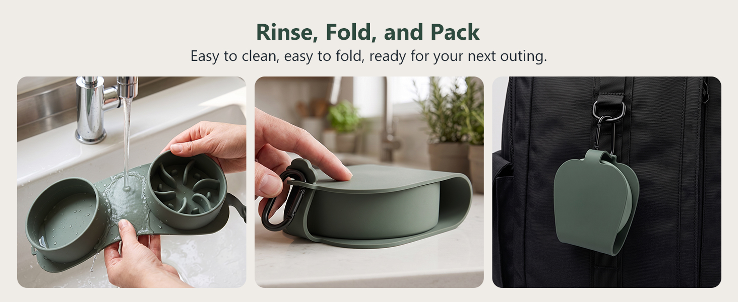 Pegifix Portable Double Bowl for Small Dogs and Cats